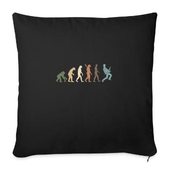Drôle d’évolution rétro de la guitare électrique Man - Housse de coussin décorative 45 x 45 cm - noir - Devant