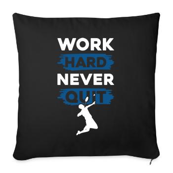Le badminton travaille dur - Housse de coussin décorative 45 x 45 cm - noir - Devant
