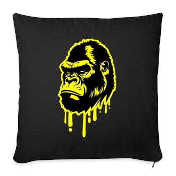 Gorilla Symbol Head - Sofa pillowcase 17,3'' x 17,3'' (45 x 45 cm) - black - Front