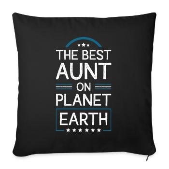 Best Aunt Saying - Sofa pillowcase 17,3'' x 17,3'' (45 x 45 cm) - black - Front