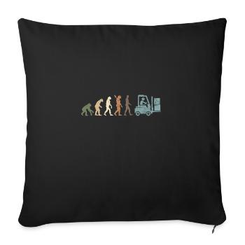Funny Retro Evolution Of Man Forklift - Sofakissenbezug 45 x 45 cm - Schwarz - Vorne