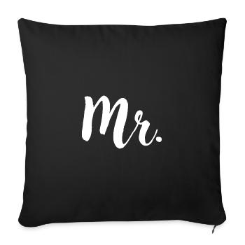 Mister Mr. ❤ Partnerlook - Sofa pillowcase 17,3'' x 17,3'' (45 x 45 cm) - black - Front