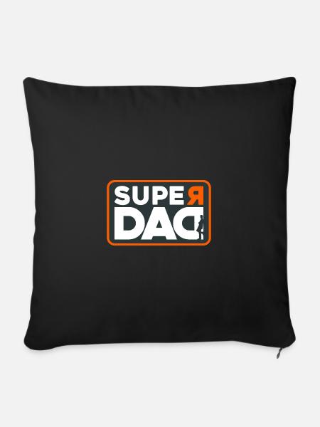 SUPER PAPA - Sofakissenbezug 45 x 45 cm - Schwarz