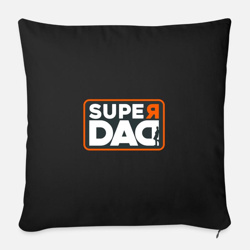 SUPER DAD - Housse de coussin décorative 45 x 45 cm - noir