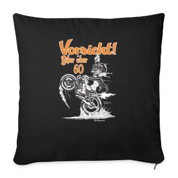 Tees Paradise Biker ueber 60 Biker Geschenk Shirt - Sofakissenbezug 45 x 45 cm - Schwarz - Vorne