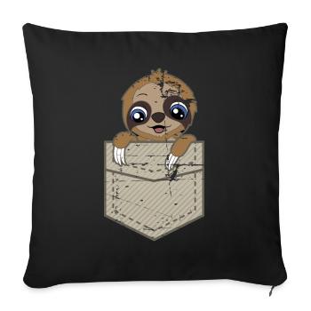 Cute sloth gift sloth - Sofa pillowcase 17,3'' x 17,3'' (45 x 45 cm) - black - Front