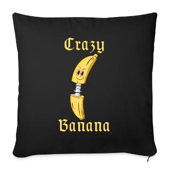 Crazy Banana, crazy banana funny pictures - Sofa pillowcase 17,3'' x 17,3'' (45 x 45 cm) - black - Front