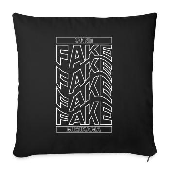 Ohne Fake - Sofakissenbezug 45 x 45 cm - Schwarz - Vorne