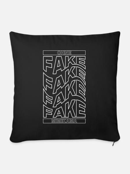 Ohne Fake - Sofakissenbezug 45 x 45 cm - Schwarz