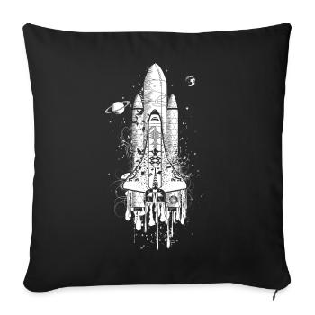 imaginative rocket - Sofa pillowcase 17,3'' x 17,3'' (45 x 45 cm) - black - Front