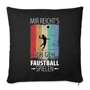 Faustball Faustballer Faustballspieler - Sofakissenbezug 45 x 45 cm - Schwarz - Vorne