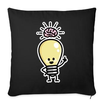 Light Bulb Idea Brains Creative Genius Creativity - Sofa pillowcase 17,3'' x 17,3'' (45 x 45 cm) - black - Front