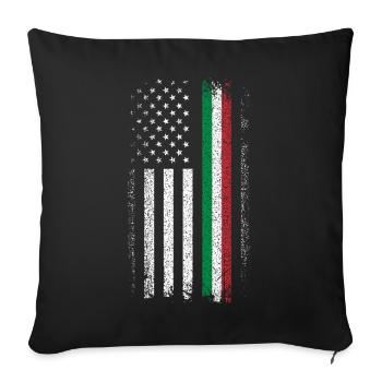 Flag Fusion : US Stars & Italian Stripes - Housse de coussin décorative 45 x 45 cm - noir - Devant