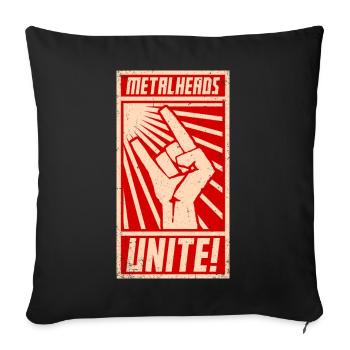 Metalheads, unissez-vous ! | Style d’affiche de propagande - Housse de coussin décorative 45 x 45 cm - noir - Devant