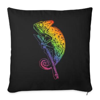 Chamäleon Eidechse Grafik Reptil Chamäleon Liebhaber - Sofakissenbezug 45 x 45 cm - Schwarz - Vorne