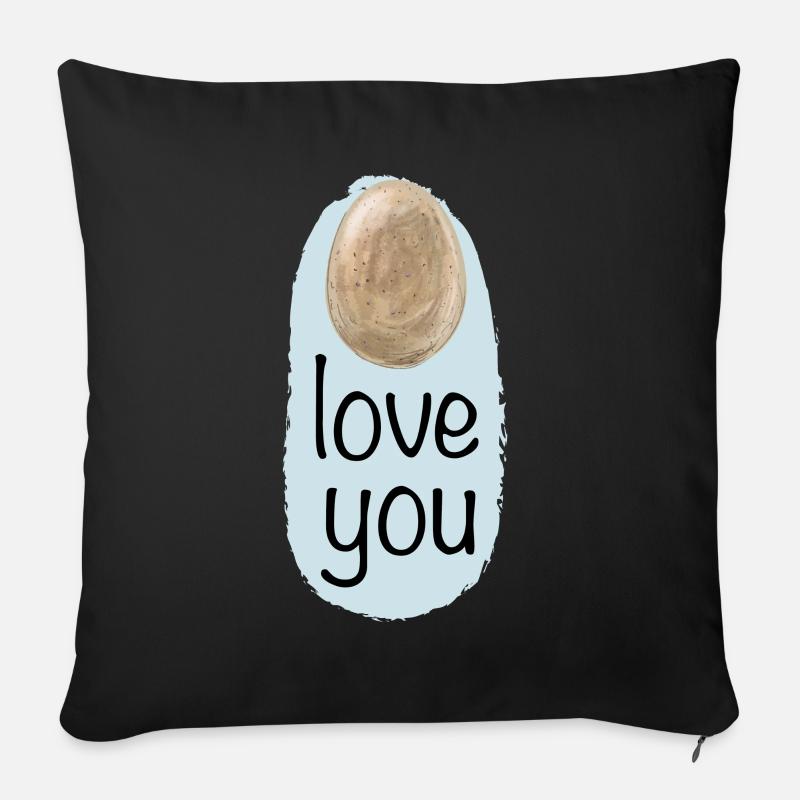 ei love you - Sofakissenbezug 45 x 45 cm - Schwarz