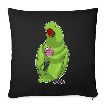 Parrot lollipop - Sofa pillowcase 17,3'' x 17,3'' (45 x 45 cm) - black - Front