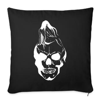 Mermaid on Skull - Sofa pillowcase 17,3'' x 17,3'' (45 x 45 cm) - black - Front