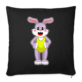 Hase Schwimmen Badeanzug Sommer - Sofakissenbezug 45 x 45 cm - Schwarz - Vorne