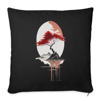 asiatische Insel - Sofakissenbezug 45 x 45 cm - Schwarz - Vorne