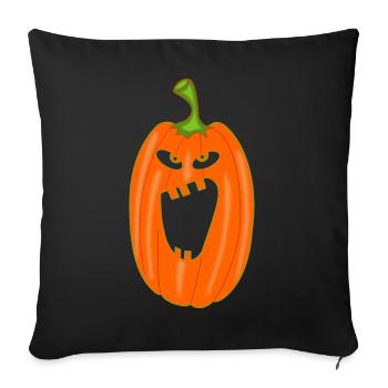 Citrouille Halloween - Housse de coussin décorative 45 x 45 cm - noir - Devant