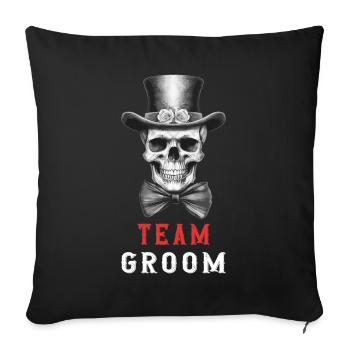 Équipe Marié Enterrement de vie de garçon Crâne Enterrement de vie de garçon - Housse de coussin décorative 45 x 45 cm - noir - Devant