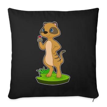 Meerkat Ring - Sofa pillowcase 17,3'' x 17,3'' (45 x 45 cm) - black - Front