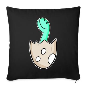 Dinosaure oeuf Dino bébé Motif - Housse de coussin décorative 45 x 45 cm - noir - Devant