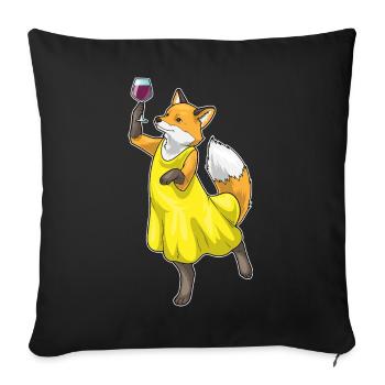 Fuchs Red Wine - Sofa pillowcase 17,3'' x 17,3'' (45 x 45 cm) - black - Front