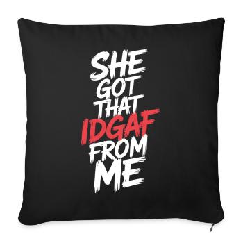 Elle a obtenu cet IDGAF de MOI - Housse de coussin décorative 45 x 45 cm - noir - Devant