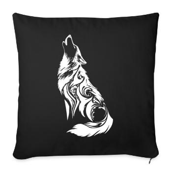 Tribal Wolf Nordic Tattoo - Sofa pillowcase 17,3'' x 17,3'' (45 x 45 cm) - black - Front
