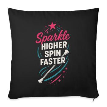 Baton Twirler Majorette Captain Squad Club - Sofa pillowcase 17,3'' x 17,3'' (45 x 45 cm) - black - Front