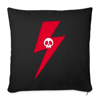 Eclair Crâne Rouge - Housse de coussin décorative 45 x 45 cm - noir - Devant