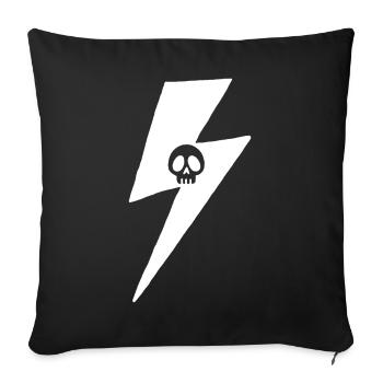 Skull and White Lightning - Sofa pillowcase 17,3'' x 17,3'' (45 x 45 cm) - black - Front