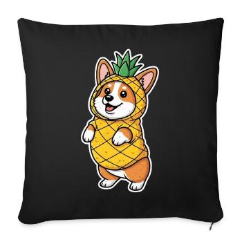 Corgi Pineapple Costume - Sofa pillowcase 17,3'' x 17,3'' (45 x 45 cm) - black - Front
