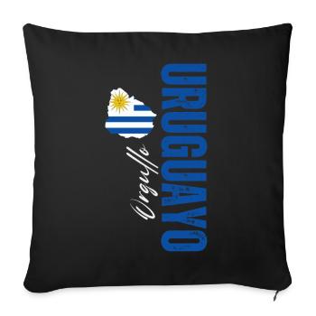 Orgueil uruguayen, design vertical - Housse de coussin décorative 45 x 45 cm - noir - Devant