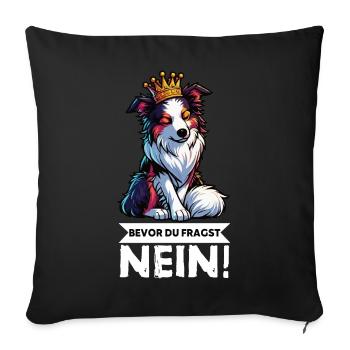 Avant que vous ne demandiez : Berger australien Aussie Aussie - Housse de coussin décorative 45 x 45 cm - noir - Devant