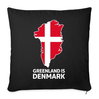 Carte du drapeau Groenland-Danemark - Housse de coussin décorative 45 x 45 cm - noir - Devant