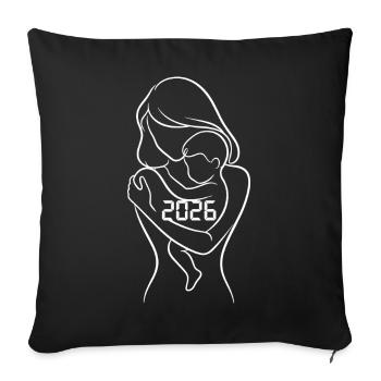 Mama 2026 – Einzigartige Bindung - Sofakissenbezug 45 x 45 cm - Schwarz - Vorne