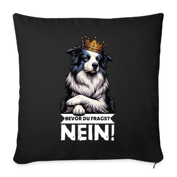 Avant que vous ne demandiez : Border Collie, Chien de Troupeau, Chien Collie - Housse de coussin décorative 45 x 45 cm - noir - Devant