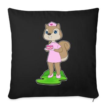 Squirrel Birthday Nurse - Sofa pillowcase 17,3'' x 17,3'' (45 x 45 cm) - black - Front