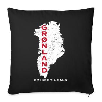 Greenland Map: Not For Sale - Sofa pillowcase 17,3'' x 17,3'' (45 x 45 cm) - black - Front