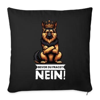 Before you ask German Shepherd Shepherds - Sofa pillowcase 17,3'' x 17,3'' (45 x 45 cm) - black - Front