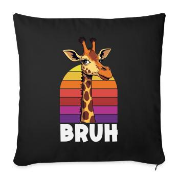 Bruh Giraffe Retro Sunset Meme - Sofa pillowcase 17,3'' x 17,3'' (45 x 45 cm) - black - Front