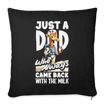 Papa est revenu avec du lait. Astronaute. - Housse de coussin décorative 45 x 45 cm - noir - Devant