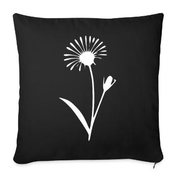 Fleurs de pissenlit Fleurs fleur Fleurs sauvages Herbes - Housse de coussin décorative 45 x 45 cm - noir - Devant