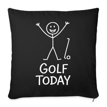 Golf Today Golfer Humour Idée cadeau Golfer - Housse de coussin décorative 45 x 45 cm - noir - Devant