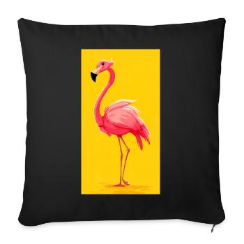 Flamant - Housse de coussin décorative 45 x 45 cm - noir - Devant