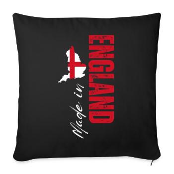 Fabriqué en Angleterre, né en Angleterre - Housse de coussin décorative 45 x 45 cm - noir - Devant