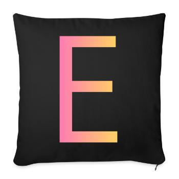 E - Sofa pillowcase 17,3'' x 17,3'' (45 x 45 cm) - black - Front